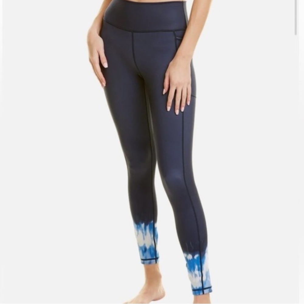 Sweaty Betty Super Sculpt 7/8 Leggings In Navy Blue Ink Print S